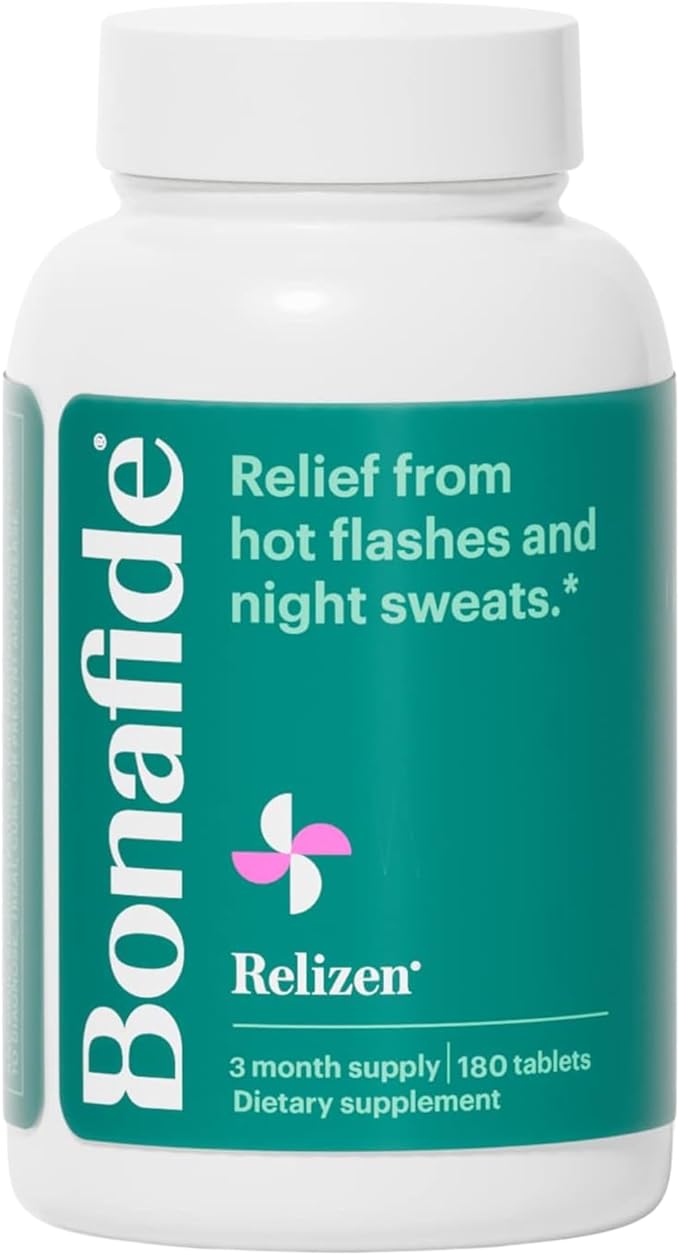 Relizen by Bonafide. Relief from Menopausal Hot Flashes & Night Sweats. — 3-Month Supply (180 Tablets)-VitarraWellness