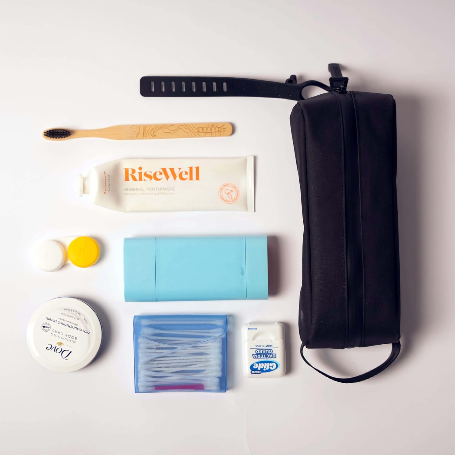 Gravel Mini Hanging Toiletry Bag – Compact, Water-Resistant for Travel (Black)