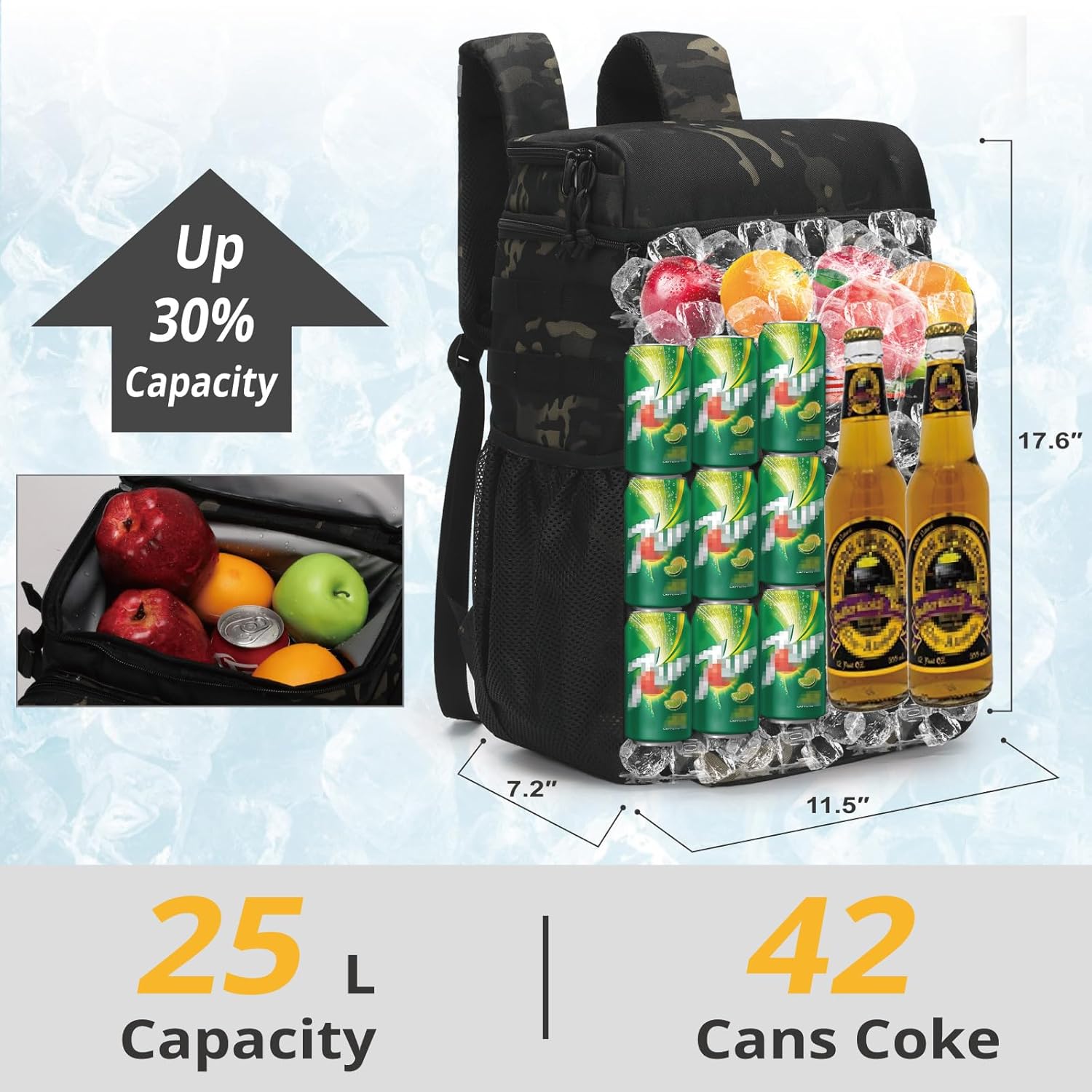 Tactical Backpack Cooler,Soft Lightweight Leakproof Cooler Backpack,Insulated Cooler Bag,Portable Soft Cooler Bag Waterproof for Beach, Travel, Camping, Picnic, Hiking