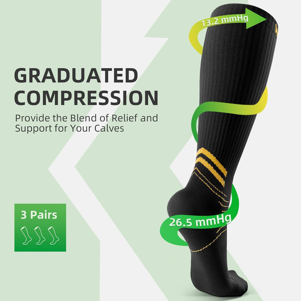 Compression Socks for Women Men 3 Pairs, Compression Stockings, Fragrance Flight Socks for Travelling Sitting