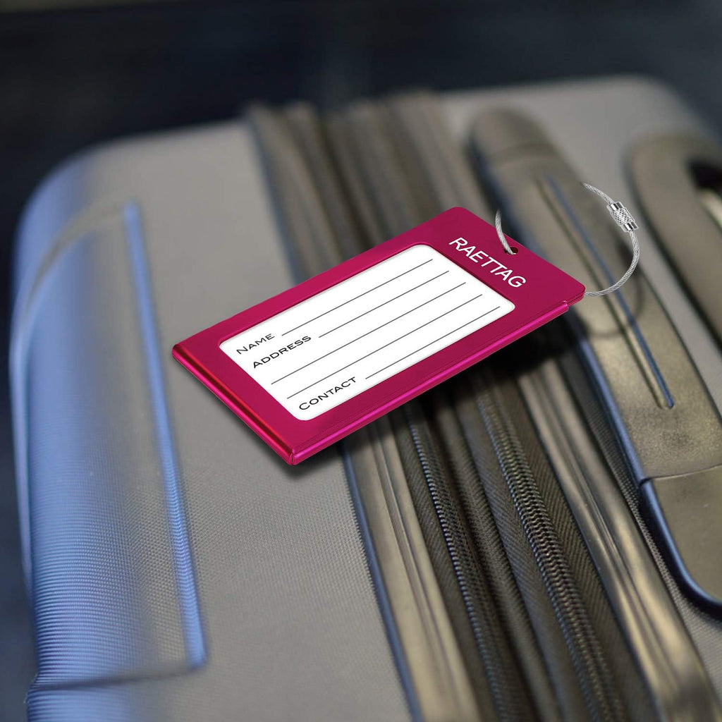 Luggage Tags Metal Suitcase Tags Travel Bag ID Identifier Luggage Tag (Red 4Pack)