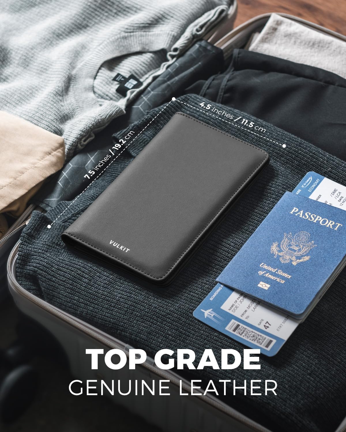 VULKIT Passport Holder Wallet RFID Blocking Travel Wallet for Men & Women