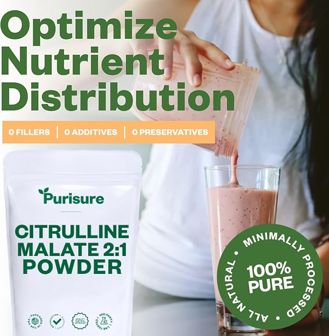 Citrulline Malate 2:1 Powder, 1 kg, Citrulline Supplement and Citrulline Nitrate for Strength Performance and Energy, Pre-Workout L Arginine L Citrulline Supplement Powder, 334 Servings