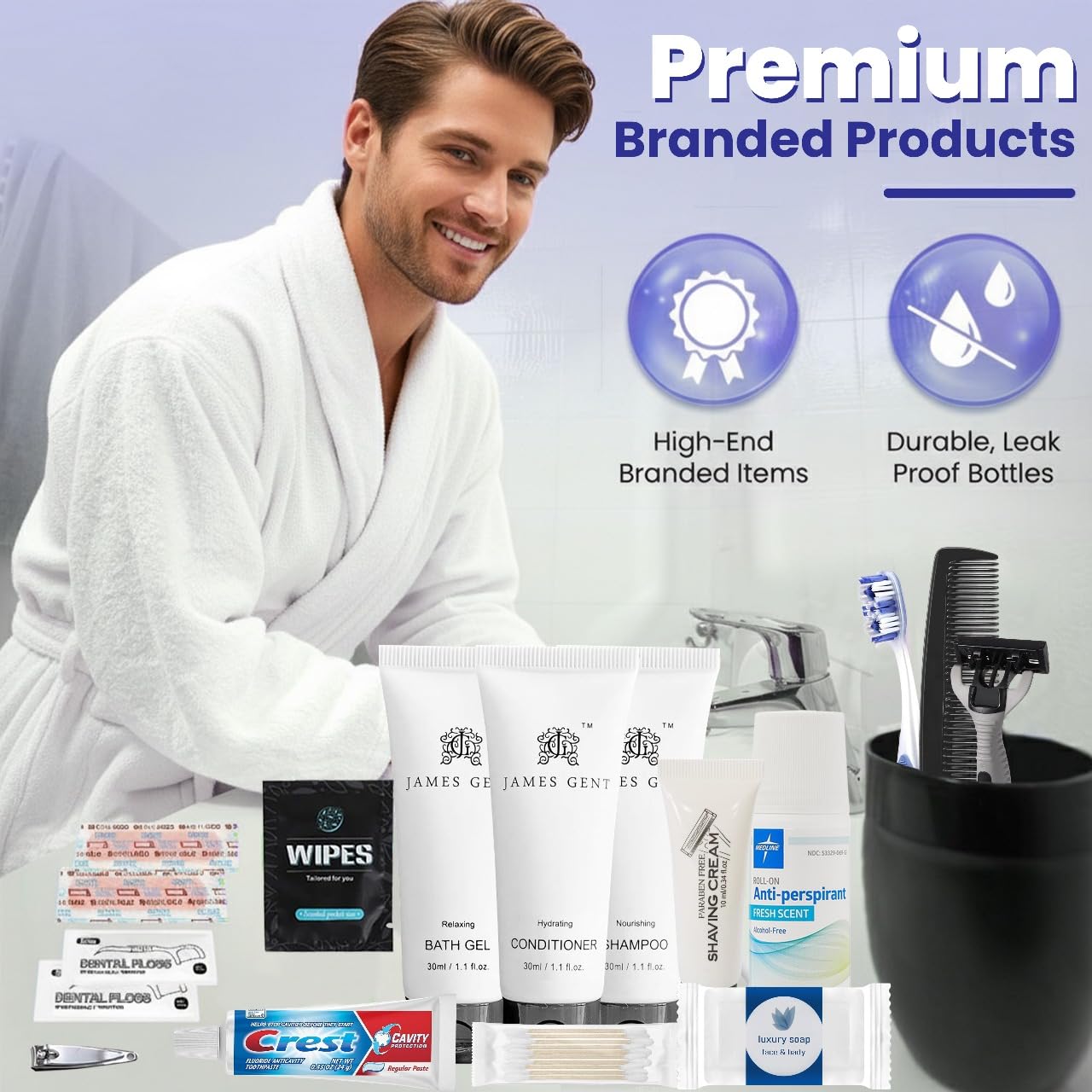 Trektote Travel Toiletry Kit For Men And Women – 20 Piece Set of Travel Size Toiletries, TSA Compliant, Includes Shampoo And Conditioner, Body Wash, Toiletry Bag & More