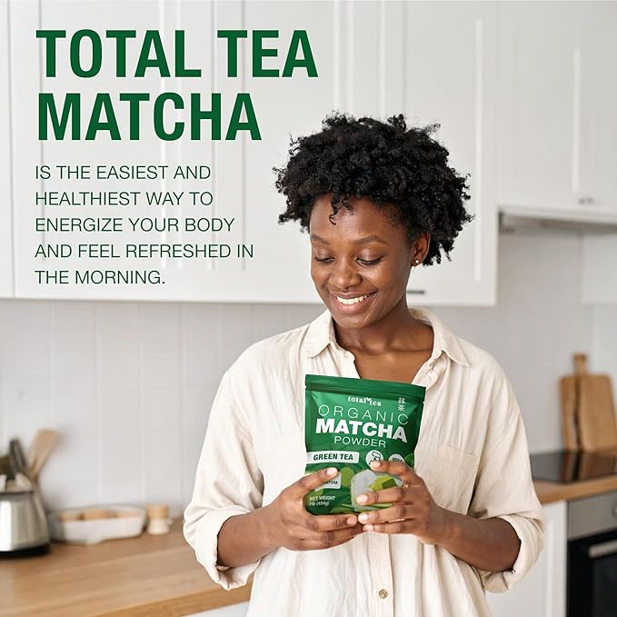 Organic Matcha Green Tea Powder (4-Oz) – Certified USDA Organic Powder for Matcha Latte, Tea, and Smoothies – Kosher, Non-Gmo, Antioxidant Rich by Total Tea