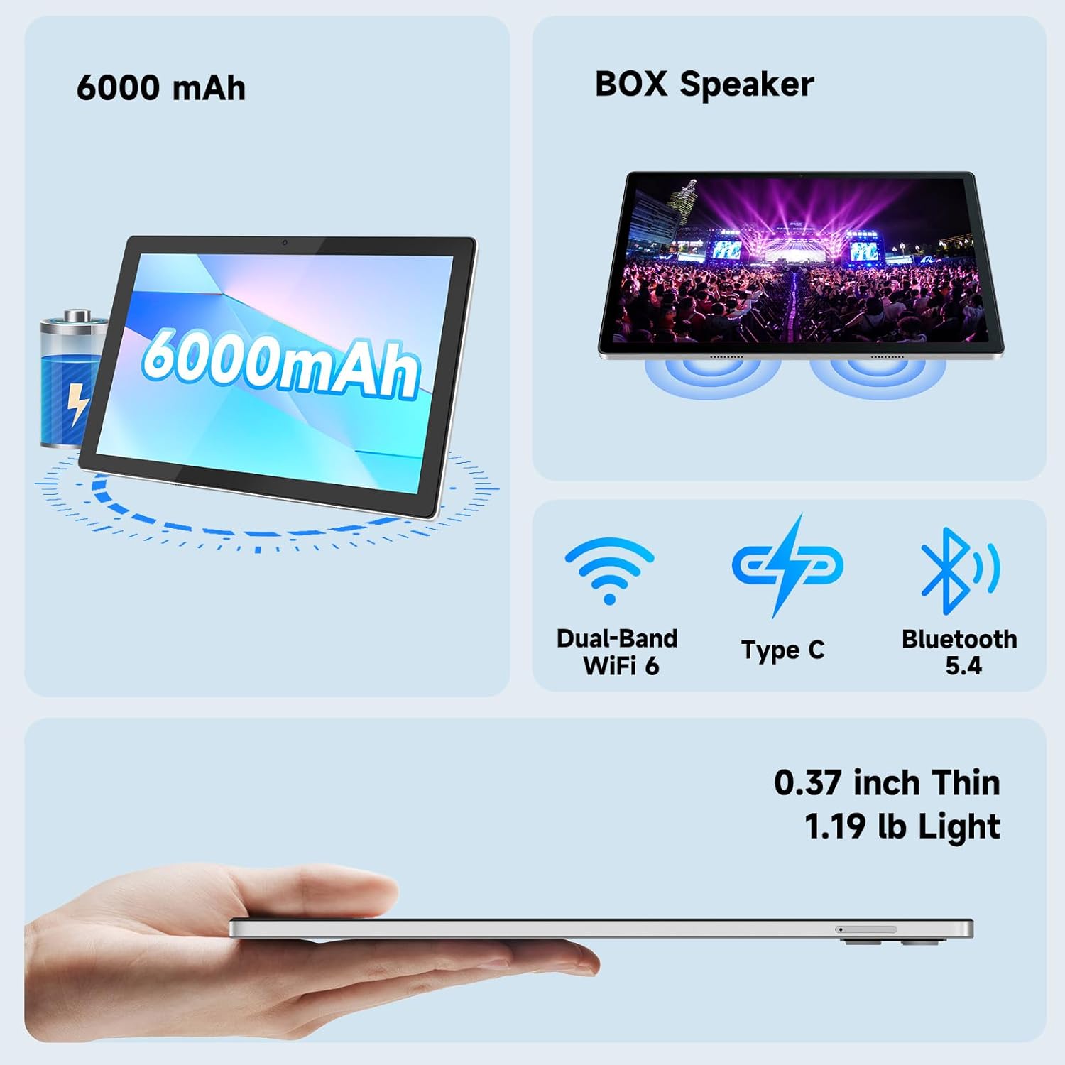 Tablet, Android 14 Tablet with 12GB (4+8) RAM 128GB ROM, Octa-Core Processor Tablets with Keyboard, Mouse, 10.1 Inch 1280 * 800 IPS Touch Screen, Dual Camera, WiFi 6, BT 5.4, 6000mAh Battery