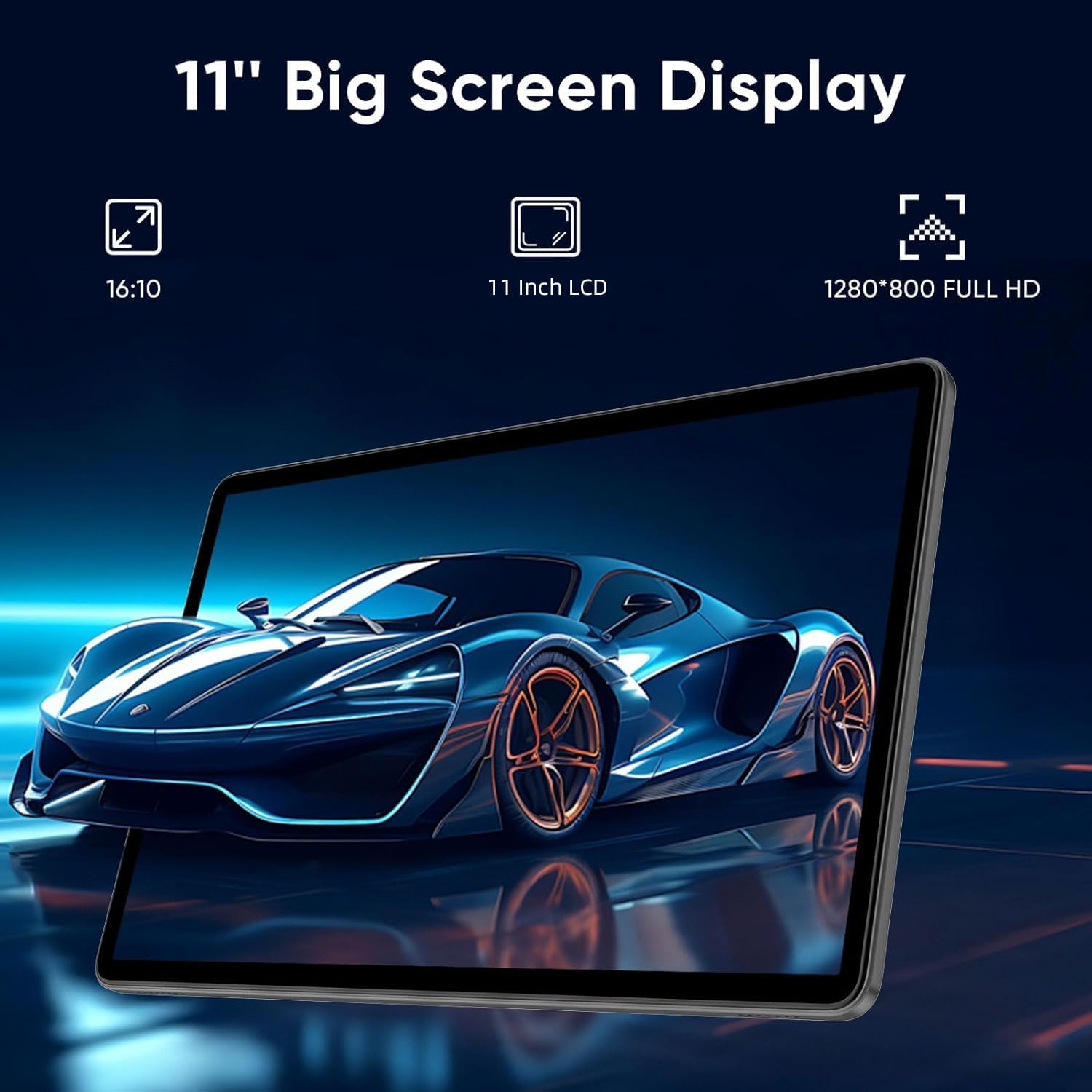 Android 15 Tablet,11 Inch Tablets with Octa Core Processor, 12GB RAM + 128GB ROM 1TB Expand, Widevine L1, 8000mAh Battery, 2.4/5Ghz Dual Band WiFi/GPS/FM Radio,5/8MP Cameras, Case Included - Black
