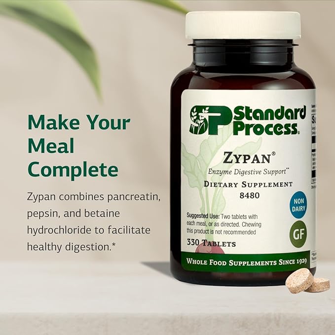 Standard Process Inc. Zypan - Digestive Health Support Supplement - HCI Supplement with Pancreatin, Betaine Hydrochloride & Pepsin - Support Macronutrient Digestion - 330 Tablets-VitarraWellness