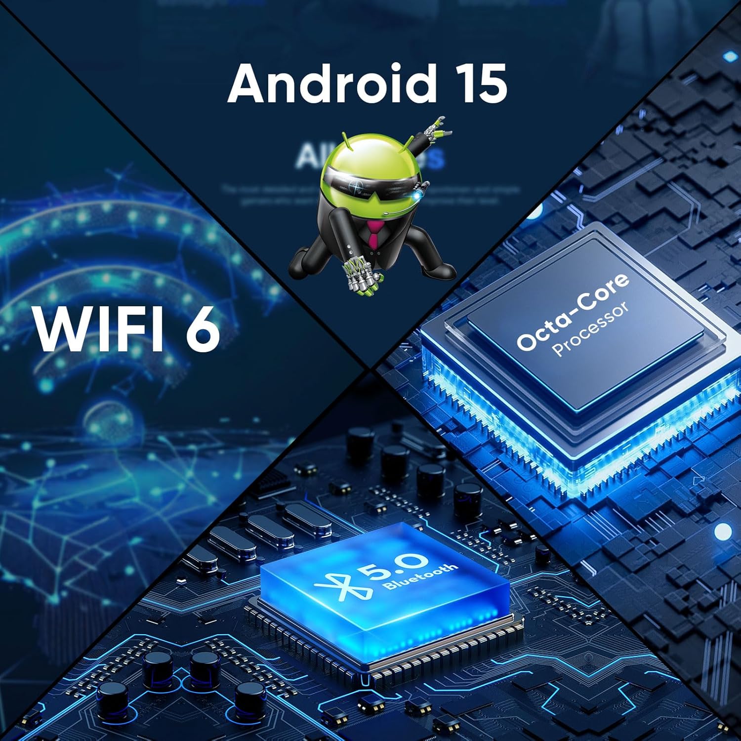 Android 15 Tablet,11 Inch Tablets with Octa Core Processor, 12GB RAM + 128GB ROM 1TB Expand, Widevine L1, 8000mAh Battery, 2.4/5Ghz Dual Band WiFi/GPS/FM Radio,5/8MP Cameras, Case Included - Black