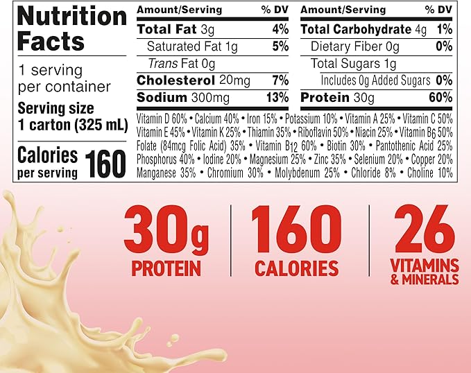 BOOST MAX Protein Shakes Ready to Drink - 30g High Protein Shake - Vanilla | Nutritional Drinks to Support Muscle Recovery After Exercise, 26 Vitamins & Minerals, 1g Sugar, 11 fl oz (Pack of 18)-VitarraWellness