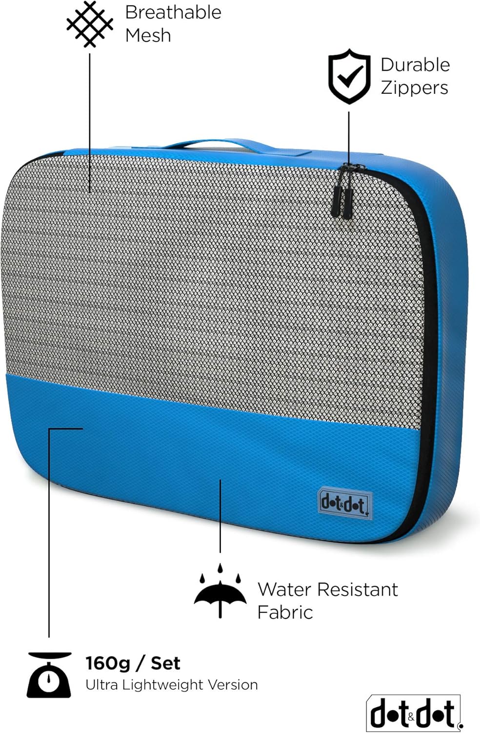 5pc Large Packing Cubes for Suitcases - Travel Packing Organizers for Carry on Suitcase - Luggage Packing Cubes for Travel - Set of Packing Bags for Suitcases