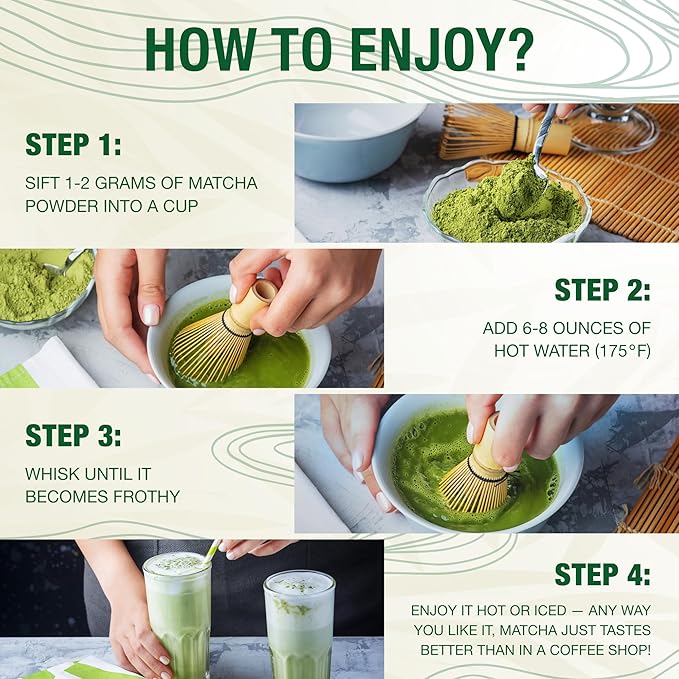 Organic Matcha Green Tea Powder (4-Oz) – Certified USDA Organic Powder for Matcha Latte, Tea, and Smoothies – Kosher, Non-Gmo, Antioxidant Rich by Total Tea