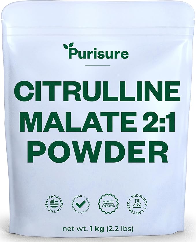 Citrulline Malate 2:1 Powder, 1 kg, Citrulline Supplement and Citrulline Nitrate for Strength Performance and Energy, Pre-Workout L Arginine L Citrulline Supplement Powder, 334 Servings