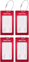 Luggage Tags Metal Suitcase Tags Travel Bag ID Identifier Luggage Tag (Red 4Pack)