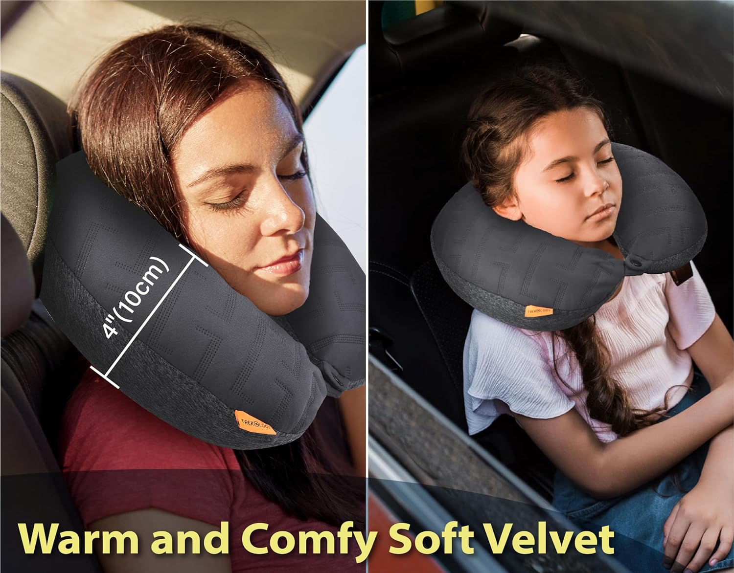 TREKOLOGY Inflatable Neck Pillow for Traveling - Inflatable Travel Pillow for Airplanes - Neck Air Pillow, Blow Up Travel Pillows for Neck Support
