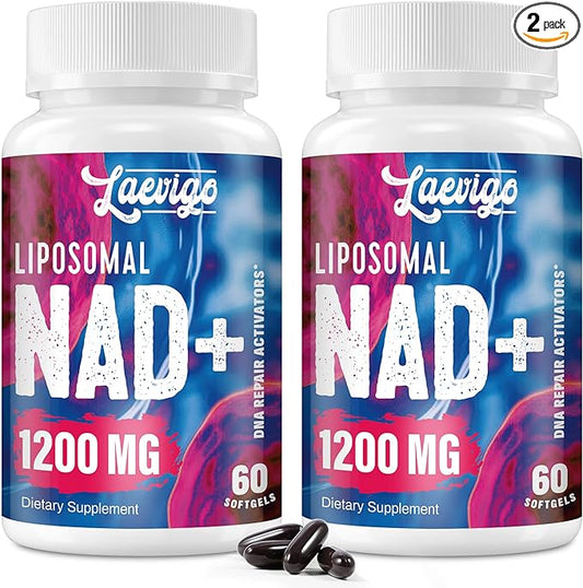 1200mg Liposomal NAD+ Supplement, Ultra Purity Actual NAD Supplement, Enhanced Absorption, Boosting NAD+, Age Defense, Energy, Metabolic Repair, Optimal NAD Supplement, 120 Softgels