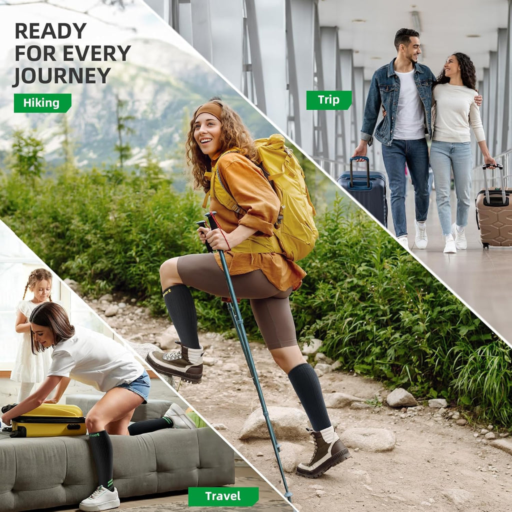 Compression Socks for Women Men 3 Pairs, Compression Stockings, Fragrance Flight Socks for Travelling Sitting