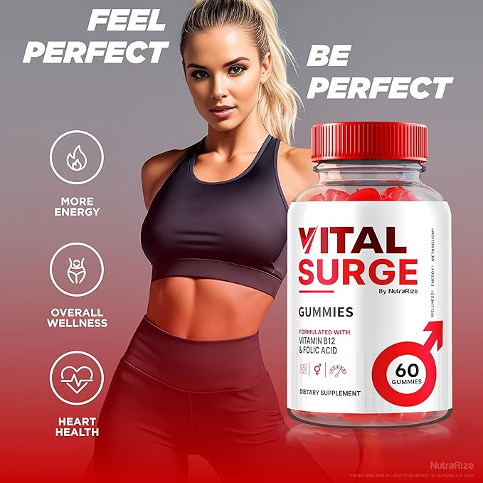 (3 Pack) Vital Surge Gummies, VitalSurge Gummies All Natural, Vital Surge Gomitas, Apple Cider Vinegar Supplement, Official Vital Surge Gummies Reviews (180 Gummies)