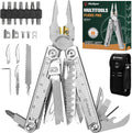 Multitools Pliers Pro, Upgraded Multi Tool With Damascus Knife, Replaceable Wire Cutters and Screwdirver Set, Foldable Multitools with Scissors, Screwdriver, Ideal for Camping,Survival, Repair