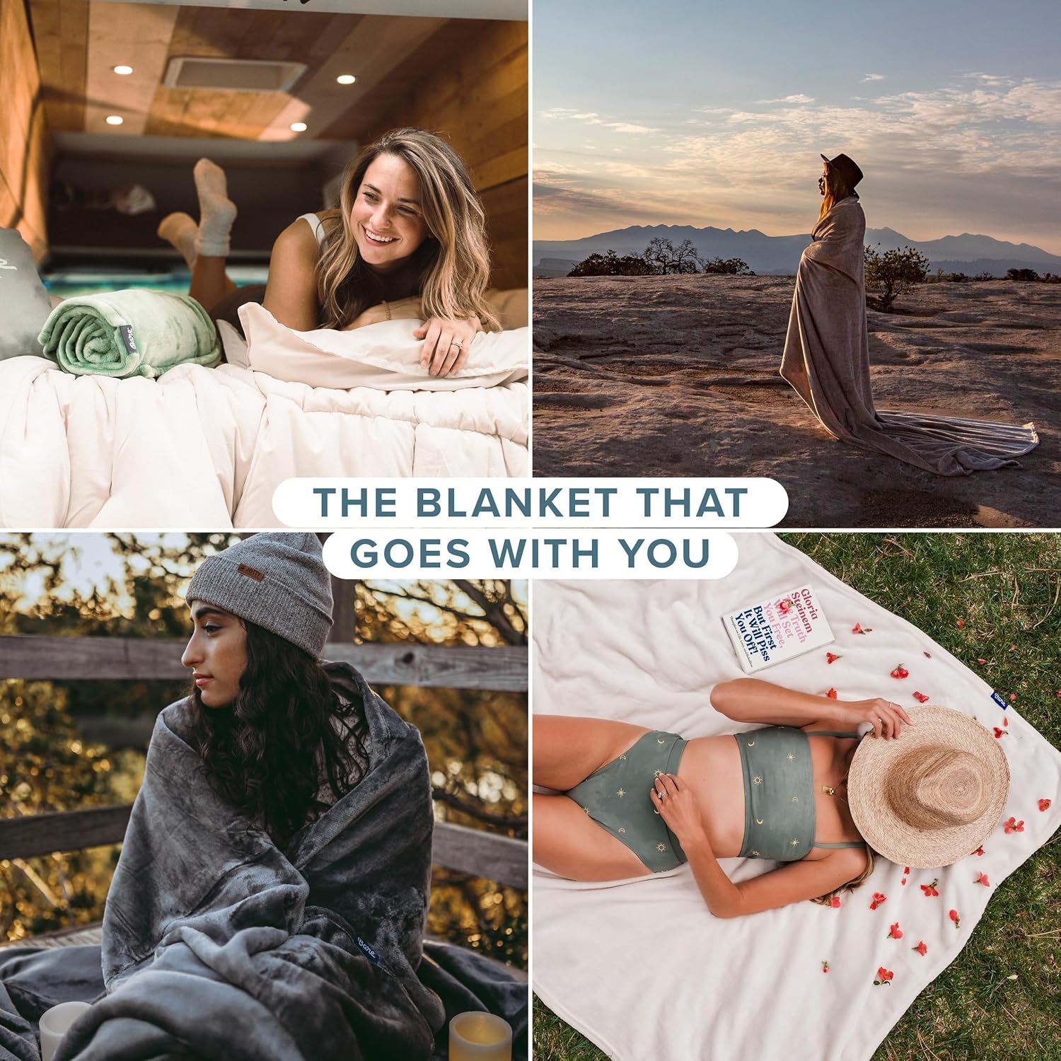 Bare Home Fleece Blanket - Throw Travel Blanket - Grey - Lightweight Blanket for Bed, Sofa, Couch, Movie Night, Camping, and Travel - Microplush - Ultra Soft Warm Blanket (Throw/Travel, Grey)