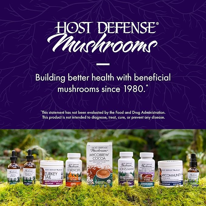 Host Defense Mushrooms Lion's Mane - Supplement Capsules for Brain Health Support - Mushroom Support for Focus & Memory Function - Immune & Nervous System Supplement - 120 Capsules (60 Servings)*