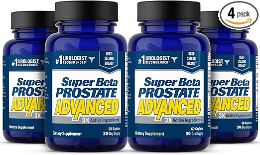 Advanced – Promote Sleep, Support Bladder Emptying. Prostate Support Supplement for Men's Health with Beta Sitosterol, not Saw Palmetto. (240 Caplets, 4-Pack)
